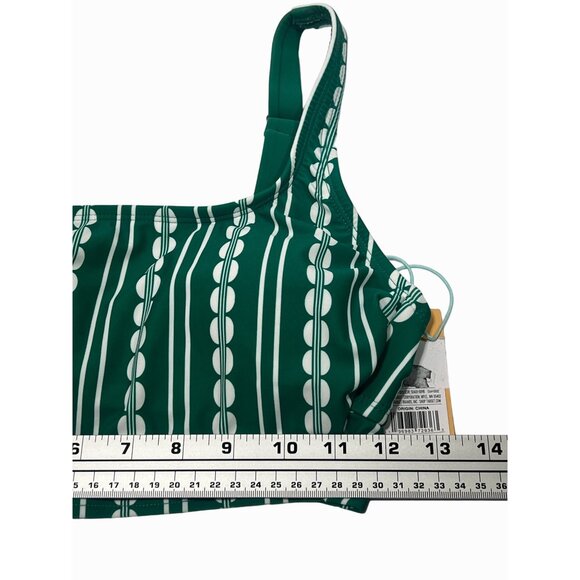 Kona Sol - Women's Global Print Longline Bikini Top - Green - Small - Picture 5 of 11